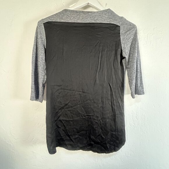 Amina Rubinacci Napoli Womens Gray & Black 3/4 Sleeve Hi-Low Top Size 40 Italy - Picture 2 of 8